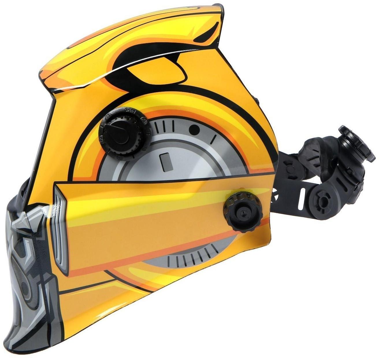 Маска сварщика ТУНДРА РОБОТ Ф5, хамелеон, 93х43 мм, DIN 9-13, внешняя регулировка, Li п/п