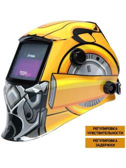 Маска сварщика ТУНДРА РОБОТ Ф5, хамелеон, 93х43 мм, DIN 9-13, внешняя регулировка, Li п/п