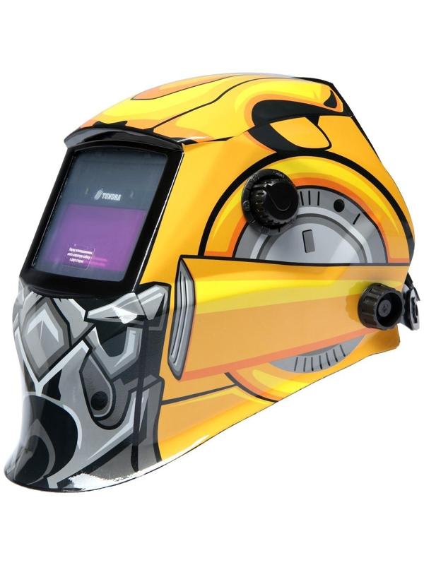 Маска сварщика ТУНДРА РОБОТ Ф5, хамелеон, 93х43 мм, DIN 9-13, внешняя регулировка, Li п/п