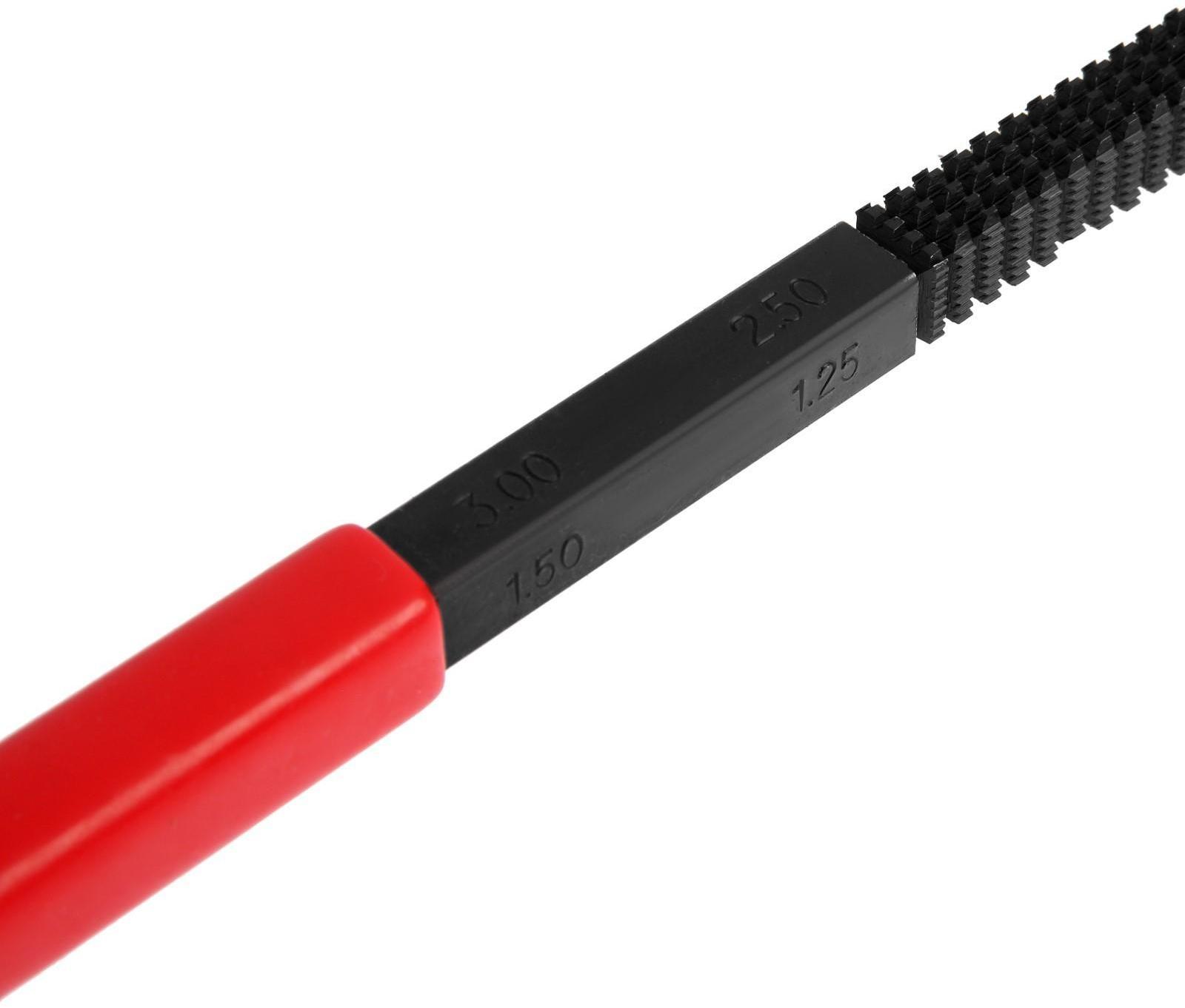 Набор для восстановления резьбы ТУНДРА, напильник, плашки и метчики, 15 шт.