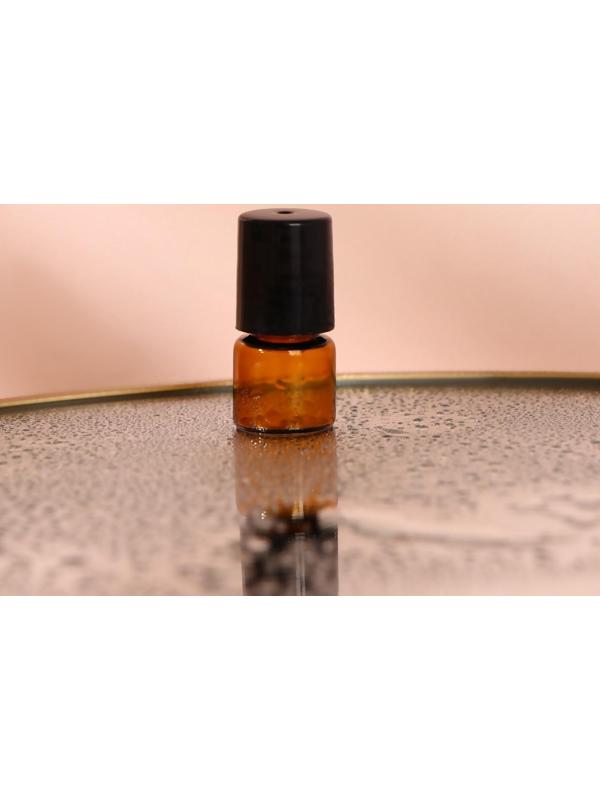 Флакон стеклянный для парфюма, с металлическим роликом, 1 мл, цвет коричневый/чёрный