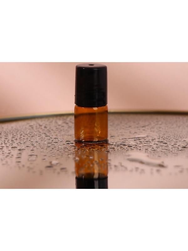 Флакон стеклянный для парфюма, с металлическим роликом, 2 мл, цвет коричневый/чёрный