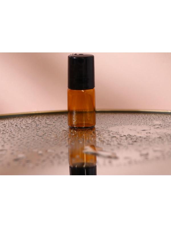 Флакон стеклянный для парфюма, со стеклянным роликом, 3 мл, цвет коричневый/чёрный