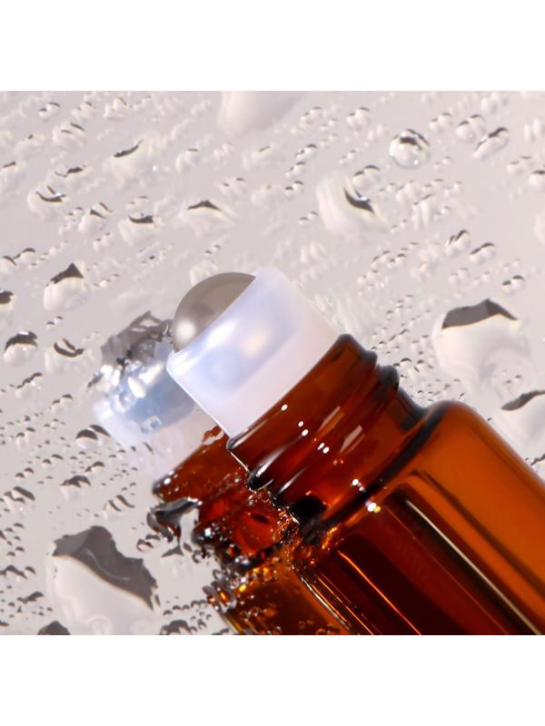 Флакон стеклянный для парфюма, с металлическим роликом, 3 мл, цвет коричневый/чёрный