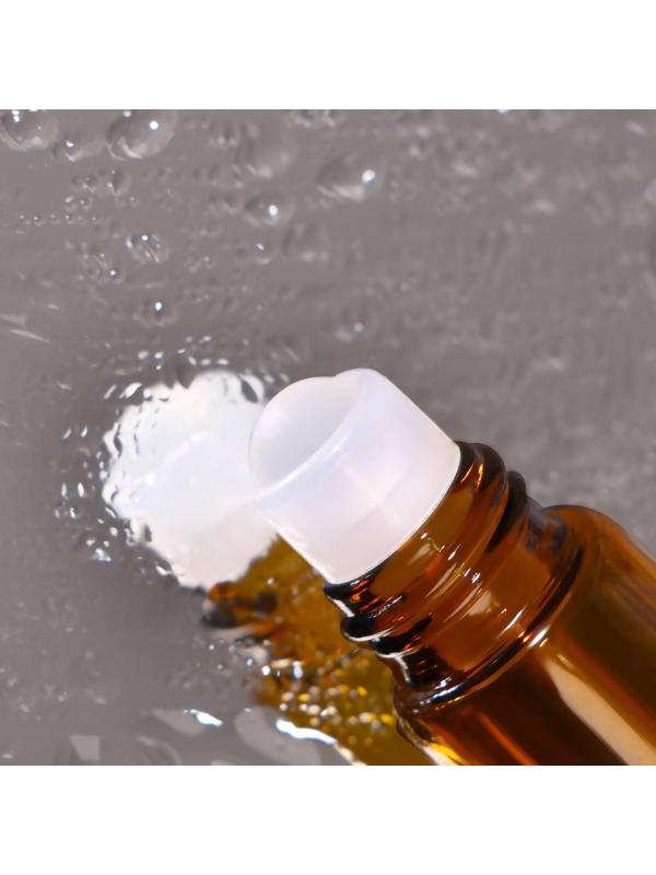 Флакон стеклянный для парфюма, со стеклянным роликом, 5 мл, цвет коричневый/чёрный