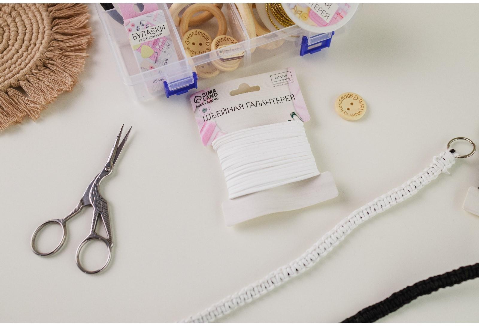 Нить для плетения, замшевая, 2,5 мм, 5 ± 0,1 м, цвет белый