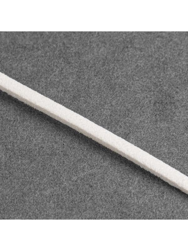 Нить для плетения, замшевая, 2,5 мм, 5 ± 0,1 м, цвет белый