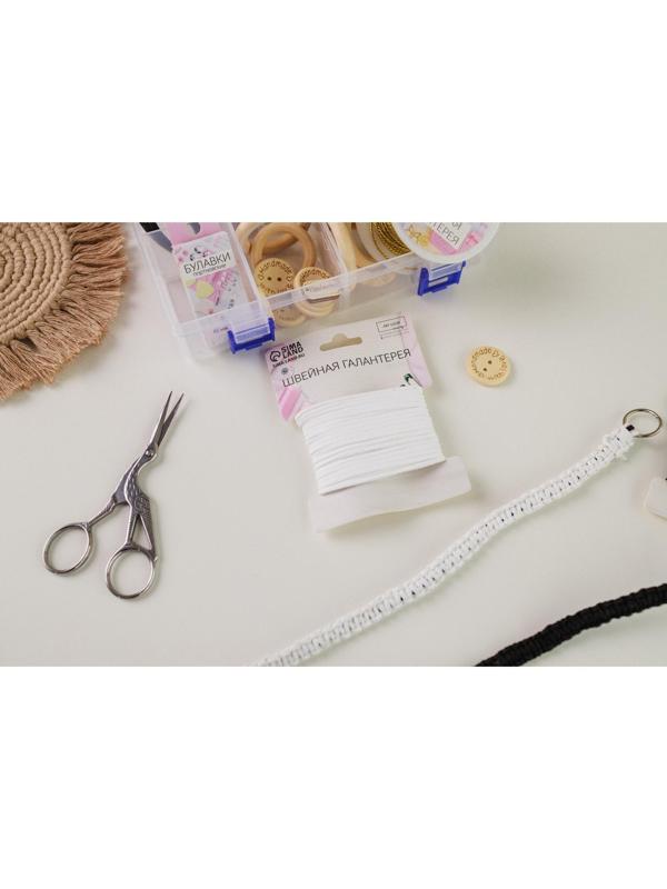 Нить для плетения, замшевая, 2,5 мм, 5 ± 0,1 м, цвет белый