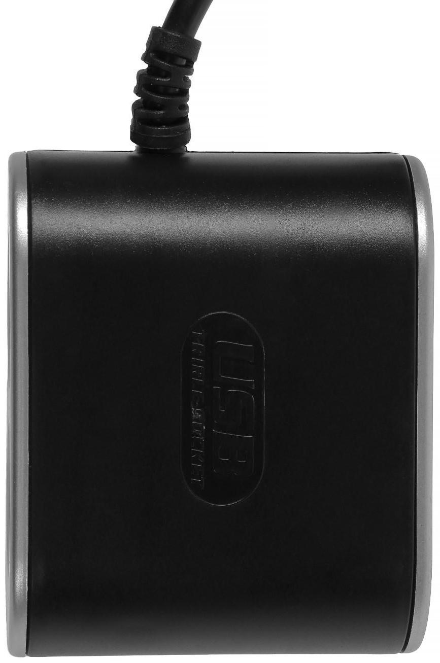 Разветвитель прикуривателя TORSO, 12-24 В, USB 1A, провод 50 см