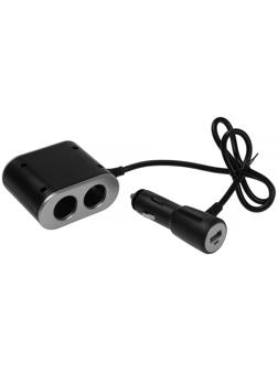Разветвитель прикуривателя TORSO, 12-24 В, USB 1A, провод 50 см