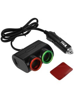 Разветвитель прикуривателя TORSO, 12-24 В, провод 50  см