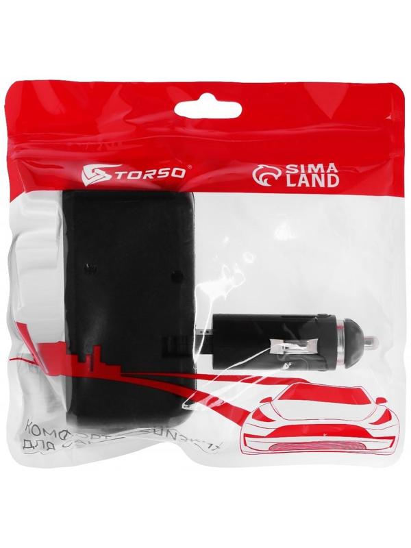 Разветвитель прикуривателя TORSO, 12-24 В, USB 2A, подсветка