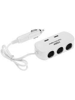 Разветвитель прикуривателя TORSO, 12-24 В, USB 2А, провод 40 см