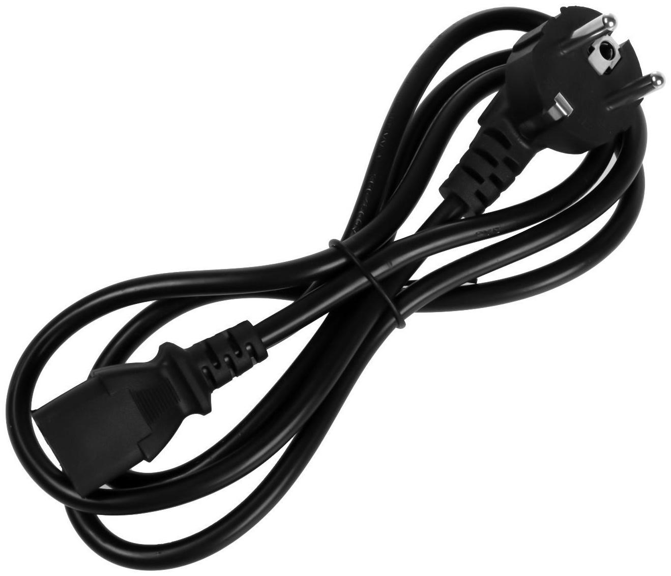 Кабель питания LuazON KDGN-005, Schuko - C13, 10 А, 1.5 м, 3-х жильный, черный