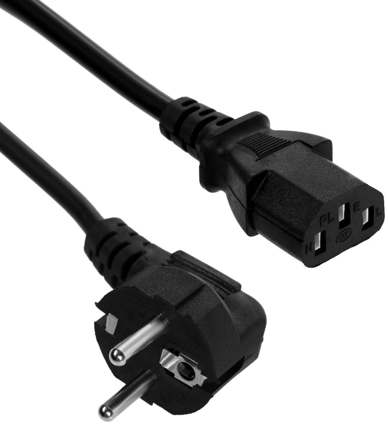 Кабель питания LuazON KDGN-005, Schuko - C13, 10 А, 1.5 м, 3-х жильный, черный