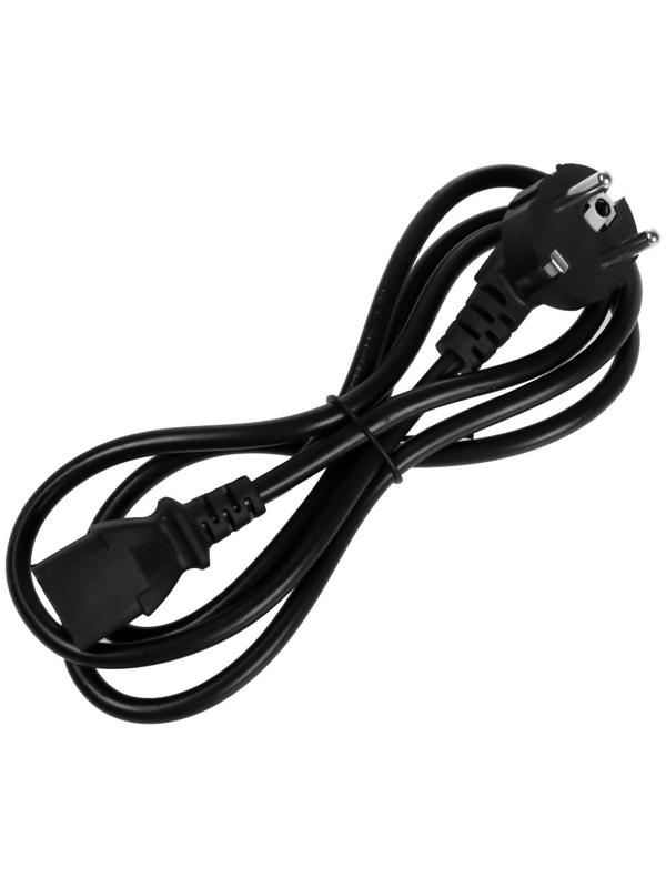 Кабель питания LuazON KDGN-005, Schuko - C13, 10 А, 1.5 м, 3-х жильный, черный