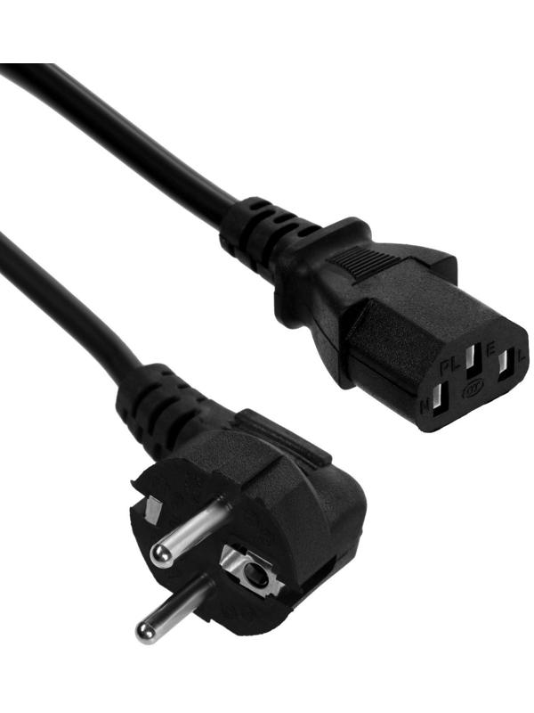 Кабель питания LuazON KDGN-005, Schuko - C13, 10 А, 1.5 м, 3-х жильный, черный