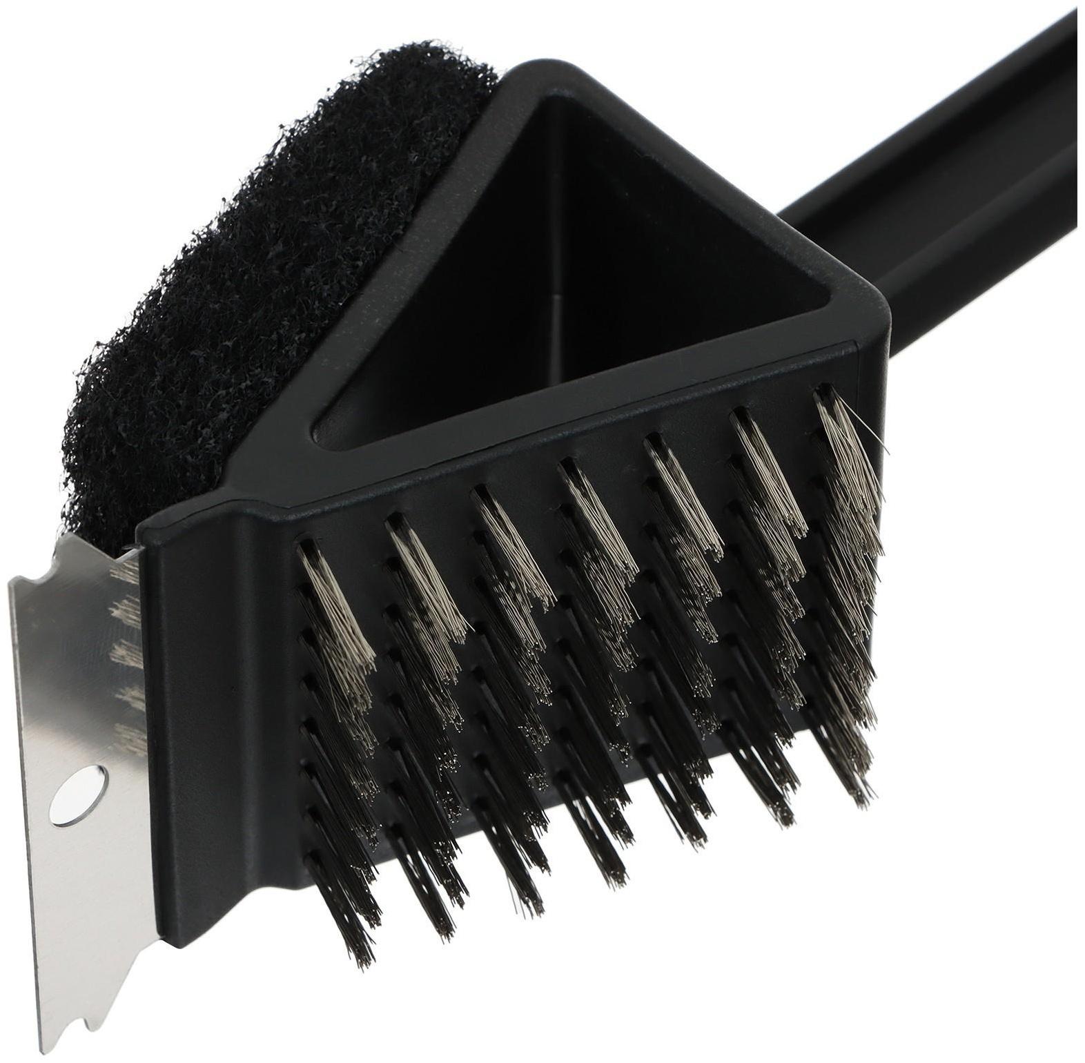 Щётка-скребок для чистки гриля, на ручке