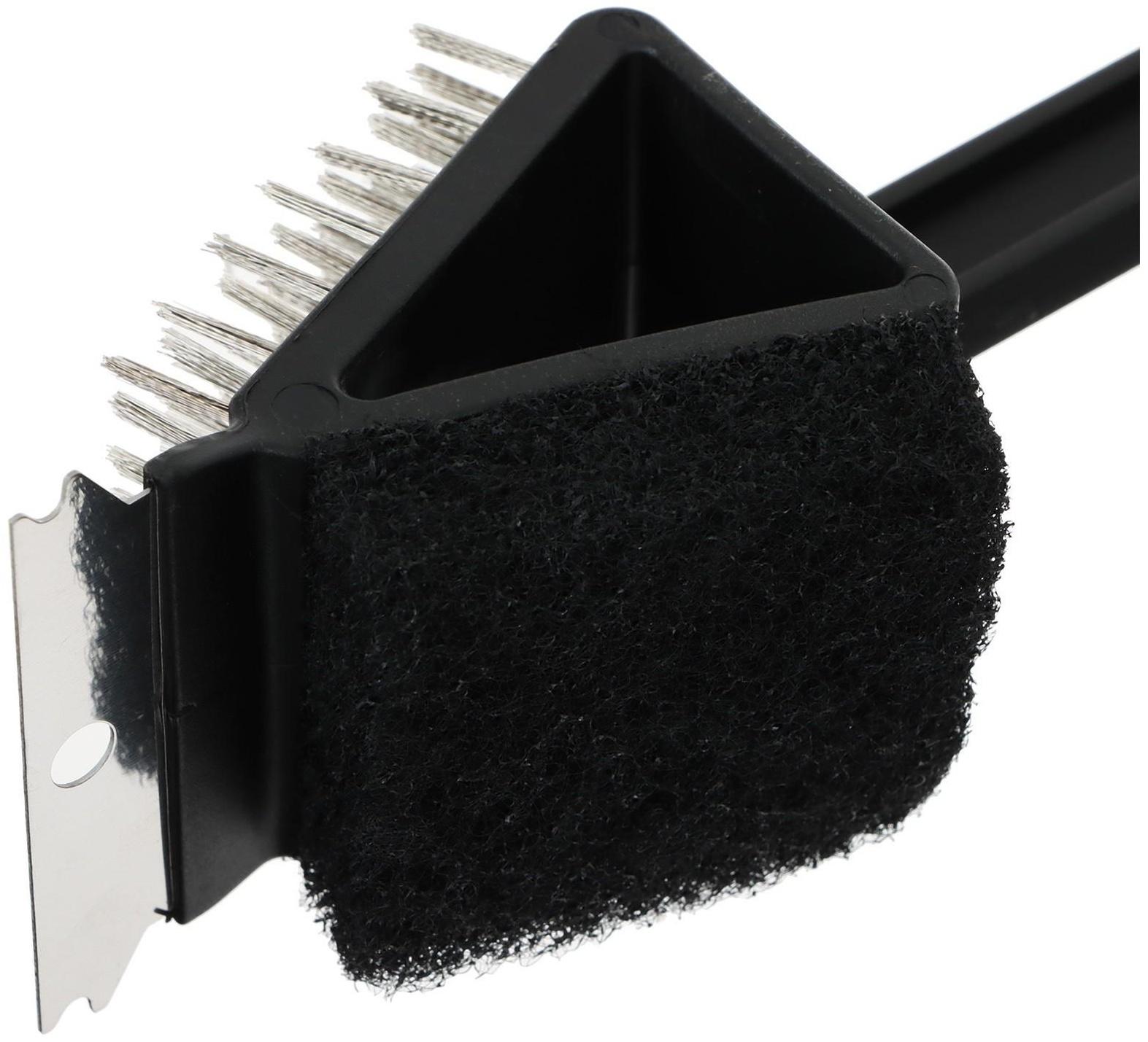 Щётка-скребок для чистки гриля, на ручке