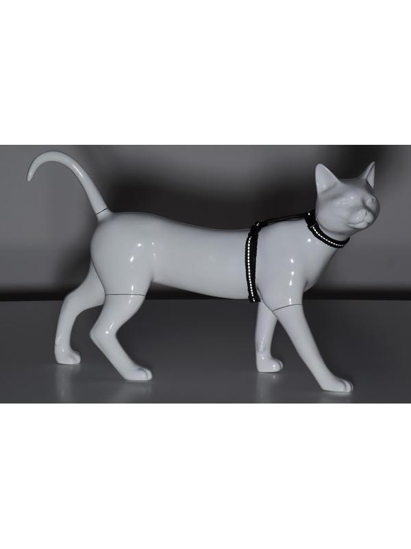 Шлейка для кошек, ширина 1 см, светоотражающий, ОШ 16,5-27 см, ОГ 21-35 см, чёрный