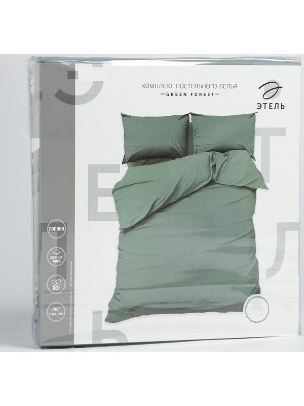 Постельное бельё Этель Евро Green forest 200х215, 220х240, 50х70-2 шт, 100% хлопок, поплин 125г/м2