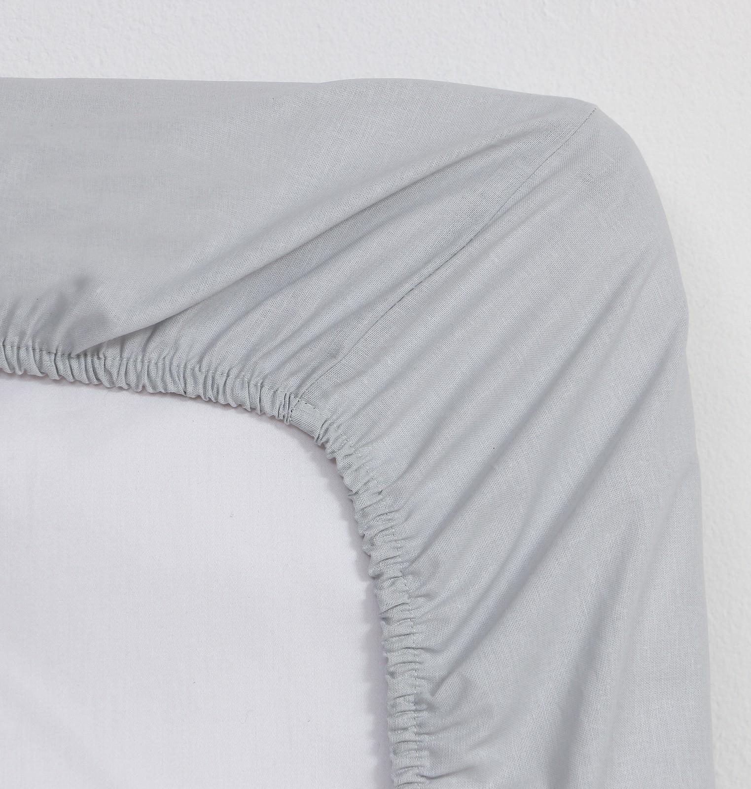 Простыня на резинке Этель 140*200*25, цв.серый, 100% хлопок, поплин 125г/м2