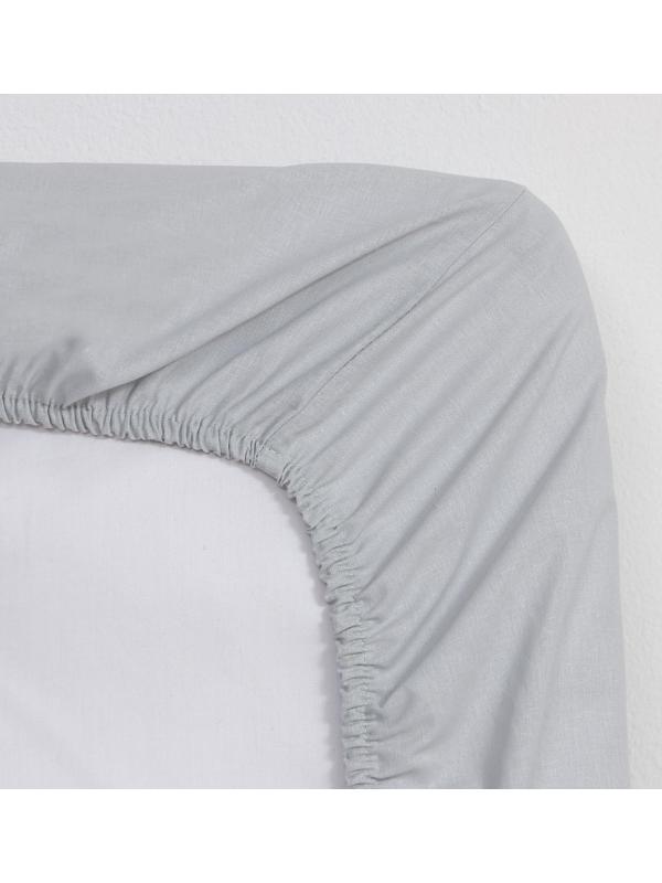 Простыня на резинке Этель 140*200*25, цв.серый, 100% хлопок, поплин 125г/м2