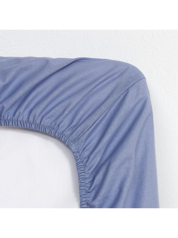 Простыня на резинке Этель 160*200*25, цв.голубой, 100% хлопок, поплин 125г/м2