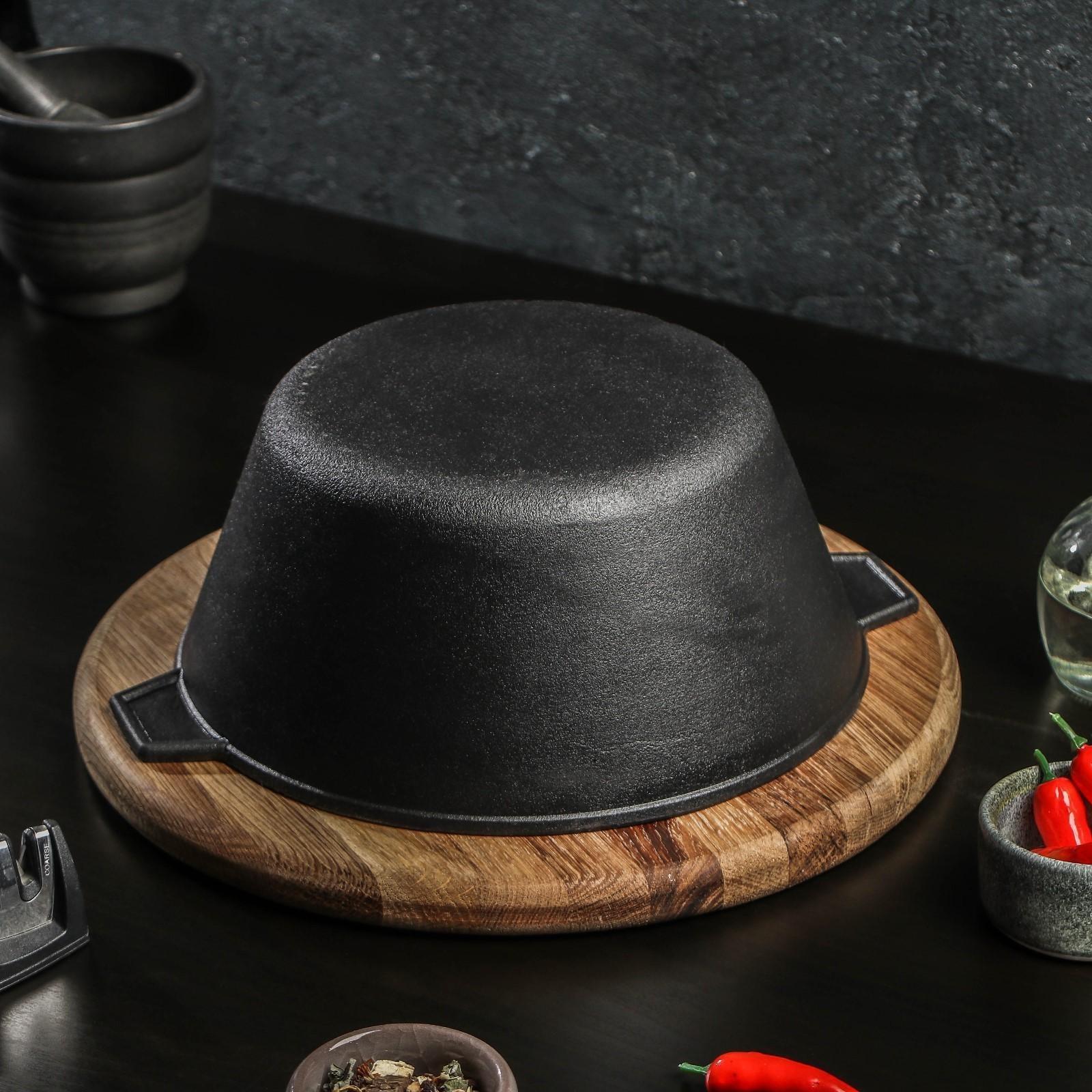 Кастрюля литая чугунная Magma, 2,5 л, стеклянная крышка