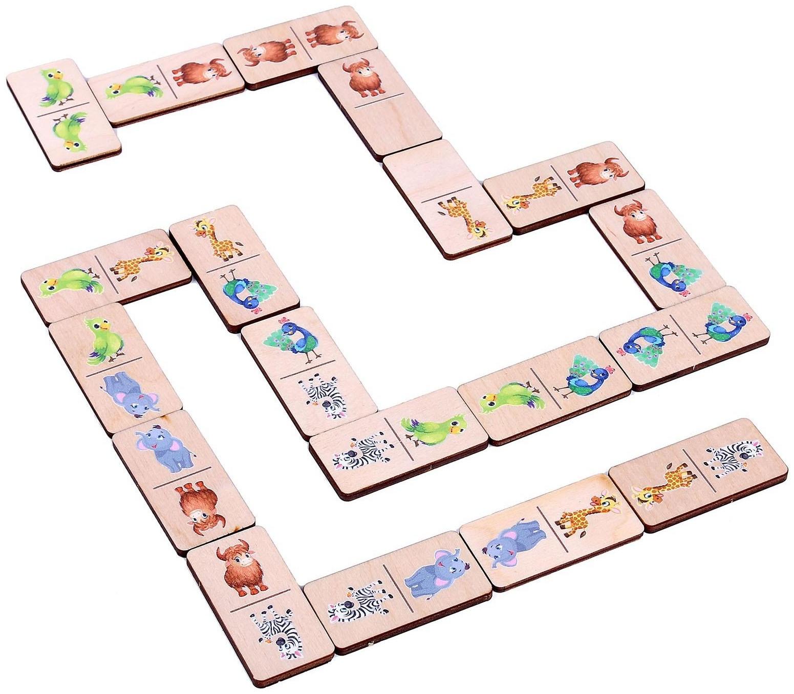 Настольная игра «Домино. Дикие животные»