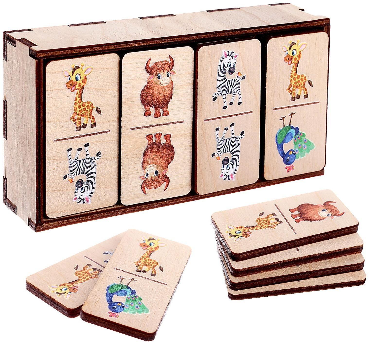 Настольная игра «Домино. Дикие животные»