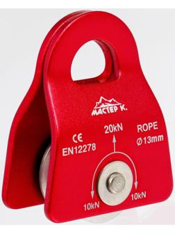 Блок-ролик, 7,4х5,5 см, 10-20 KN, красный