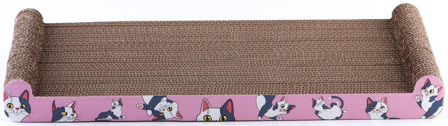 Когтеточка из картона с кошачьей мятой «Котик», 45 см х 20 см х 4,5 см