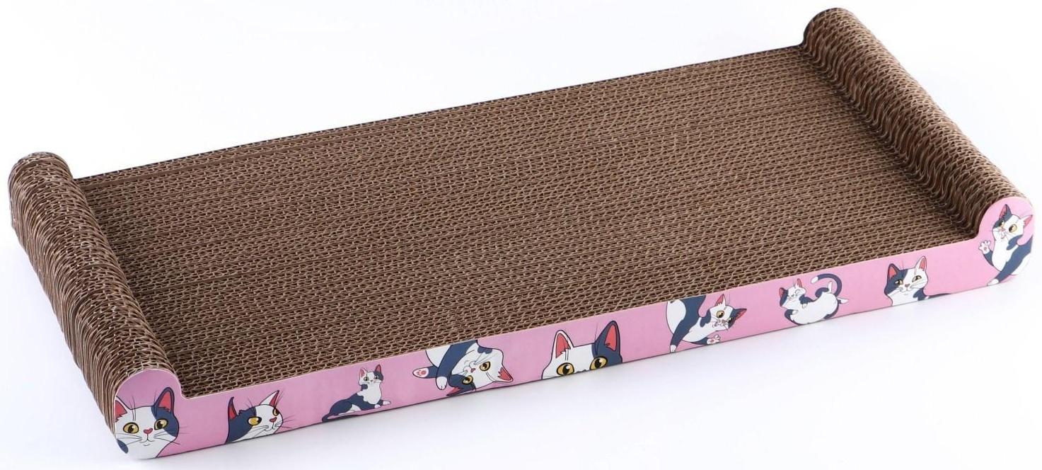 Когтеточка из картона с кошачьей мятой «Котик», 45 см х 20 см х 4,5 см