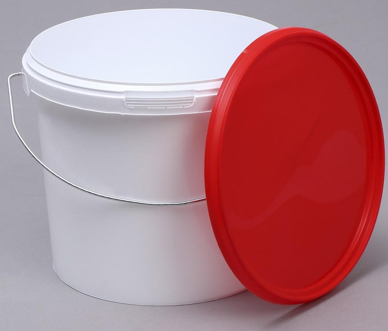 Бак-ведро пищевой, 5,7 л, с крышкой, белый