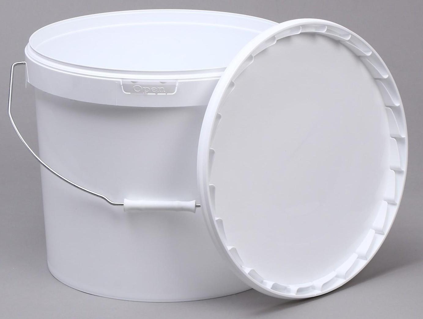 Бак-ведро пищевой, 17,7 л, с крышкой, белый