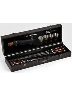 Набор шампуров в кейсе из эко-кожи 