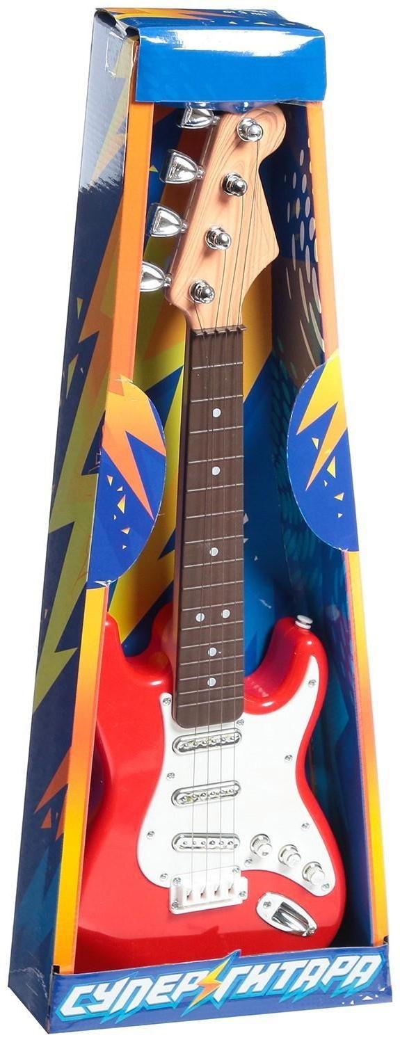 Игрушка музыкальная «Супергитара», звуковые эффекты, цвет красный