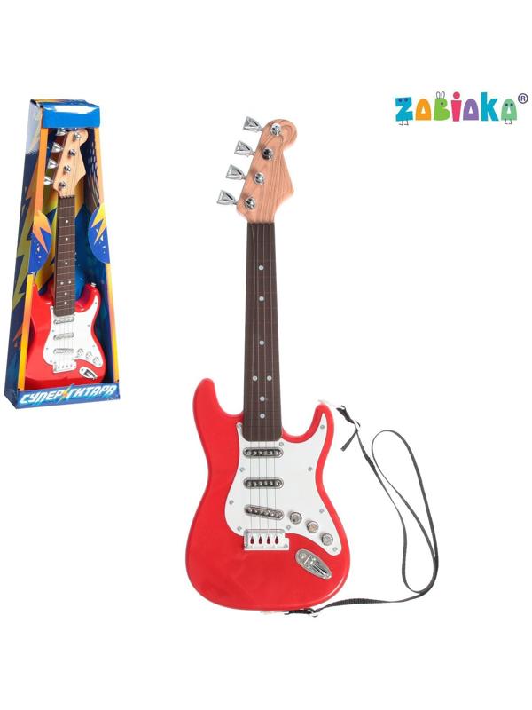 Игрушка музыкальная «Супергитара», звуковые эффекты, цвет красный