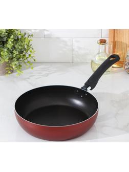 Сковорода Promo, d=24 см, пластиковая ручка, антипригарное покрытие, цвет бордовый