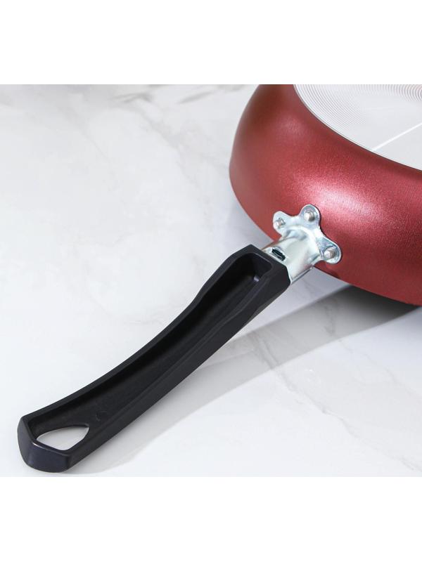 Сковорода Promo, d=24 см, пластиковая ручка, антипригарное покрытие, цвет бордовый