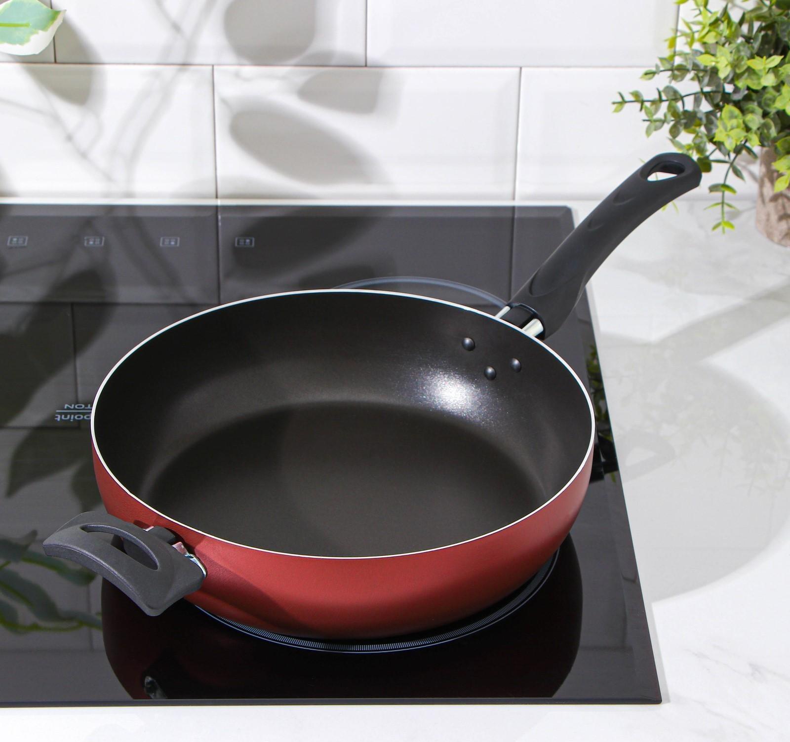 Сковорода Promo, d=26 см, пластиковая ручка, антипригарное покрытие, цвет бордовый