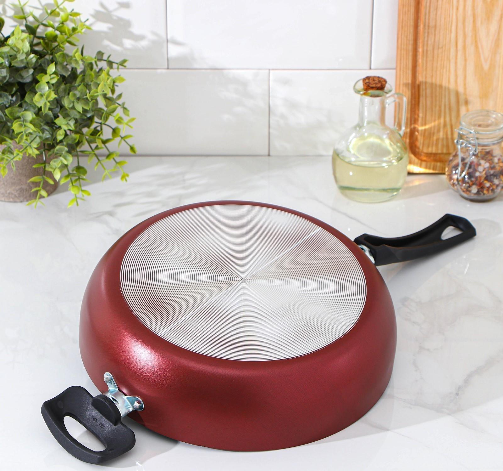 Сковорода Promo, d=26 см, пластиковая ручка, антипригарное покрытие, цвет бордовый