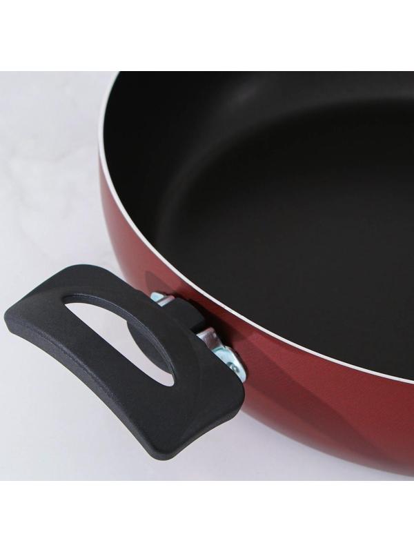 Сковорода Promo, d=26 см, пластиковая ручка, антипригарное покрытие, цвет бордовый