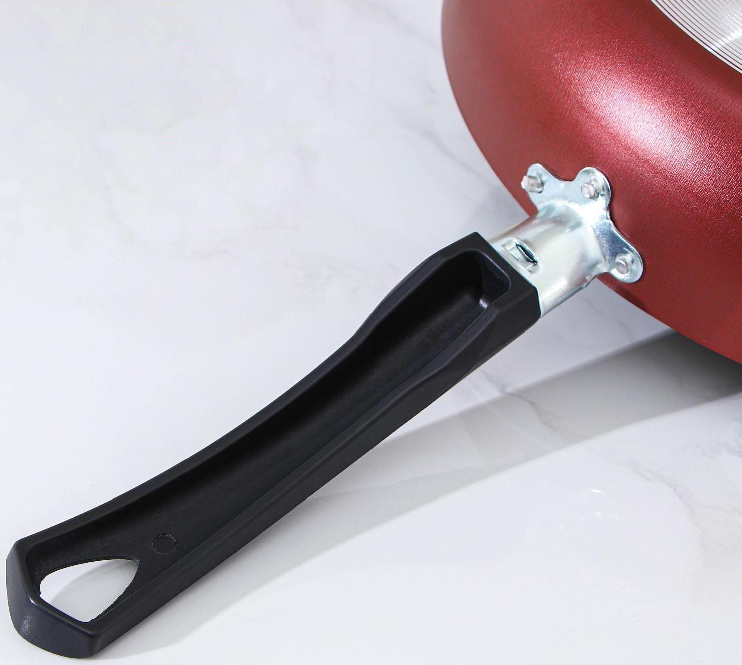 Сковорода Promo, d=28 см, пластиковая ручка, антипригарное покрытие, цвет бордовый