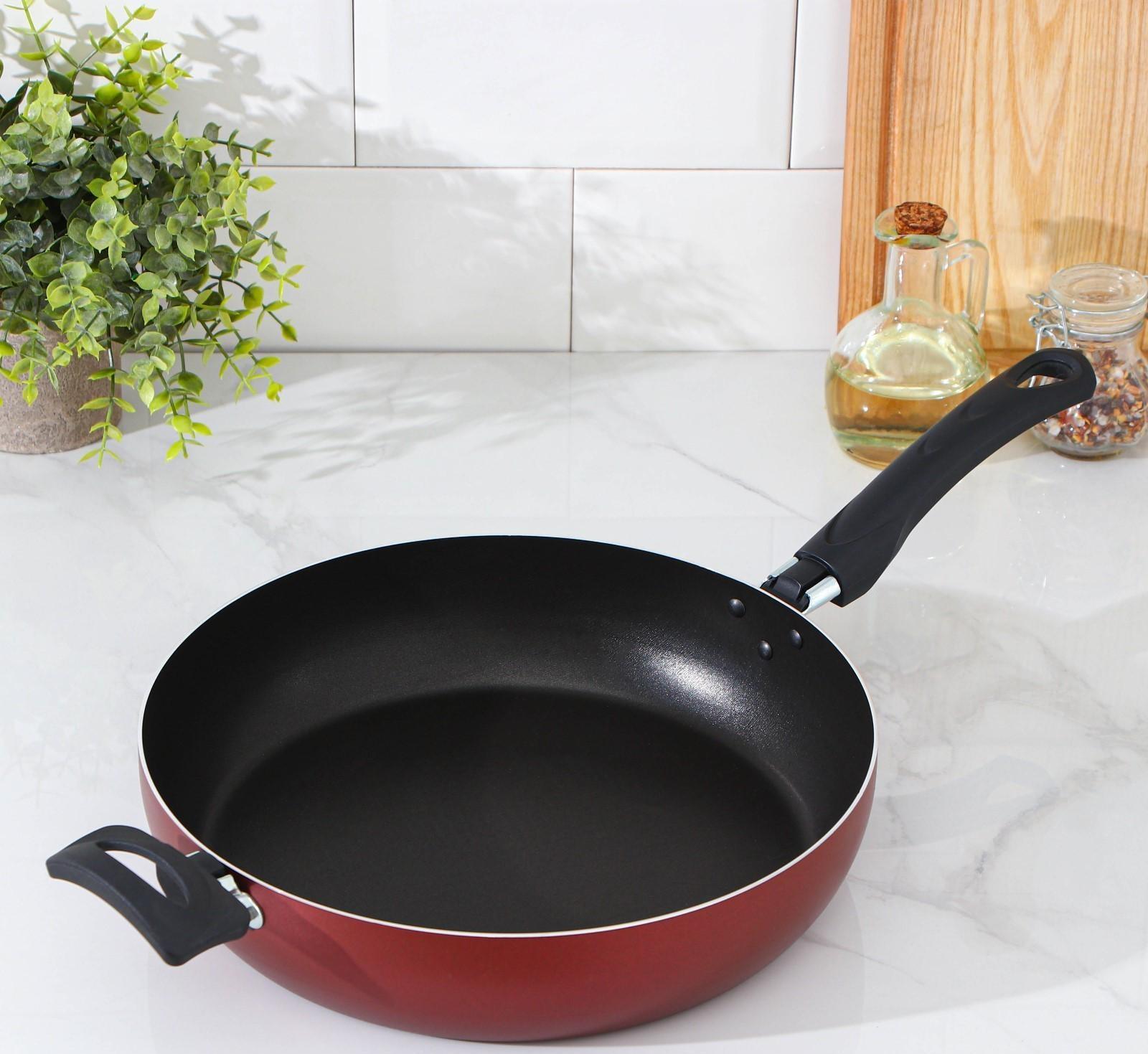 Сковорода Promo, d=28 см, пластиковая ручка, антипригарное покрытие, цвет бордовый