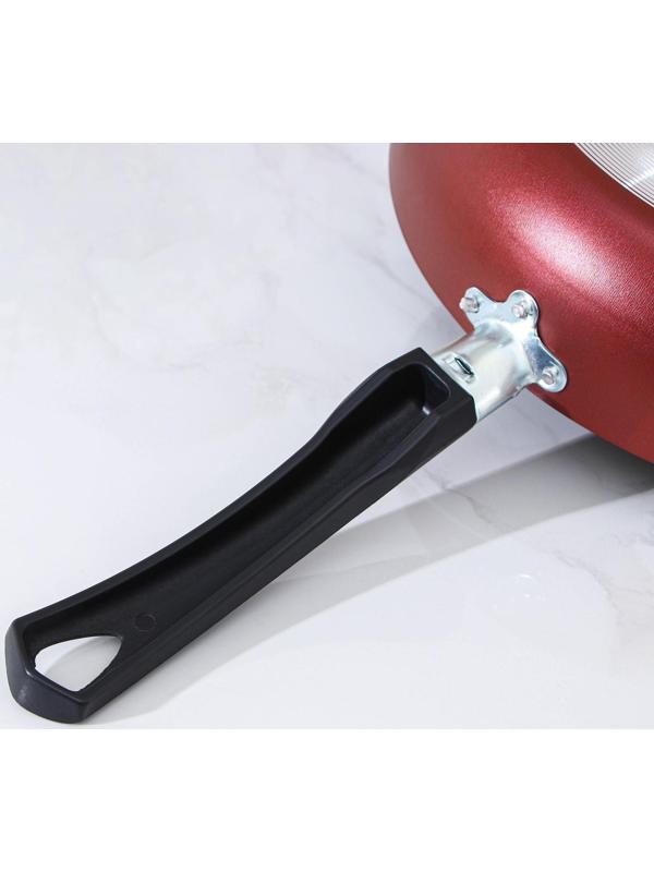 Сковорода Promo, d=28 см, пластиковая ручка, антипригарное покрытие, цвет бордовый