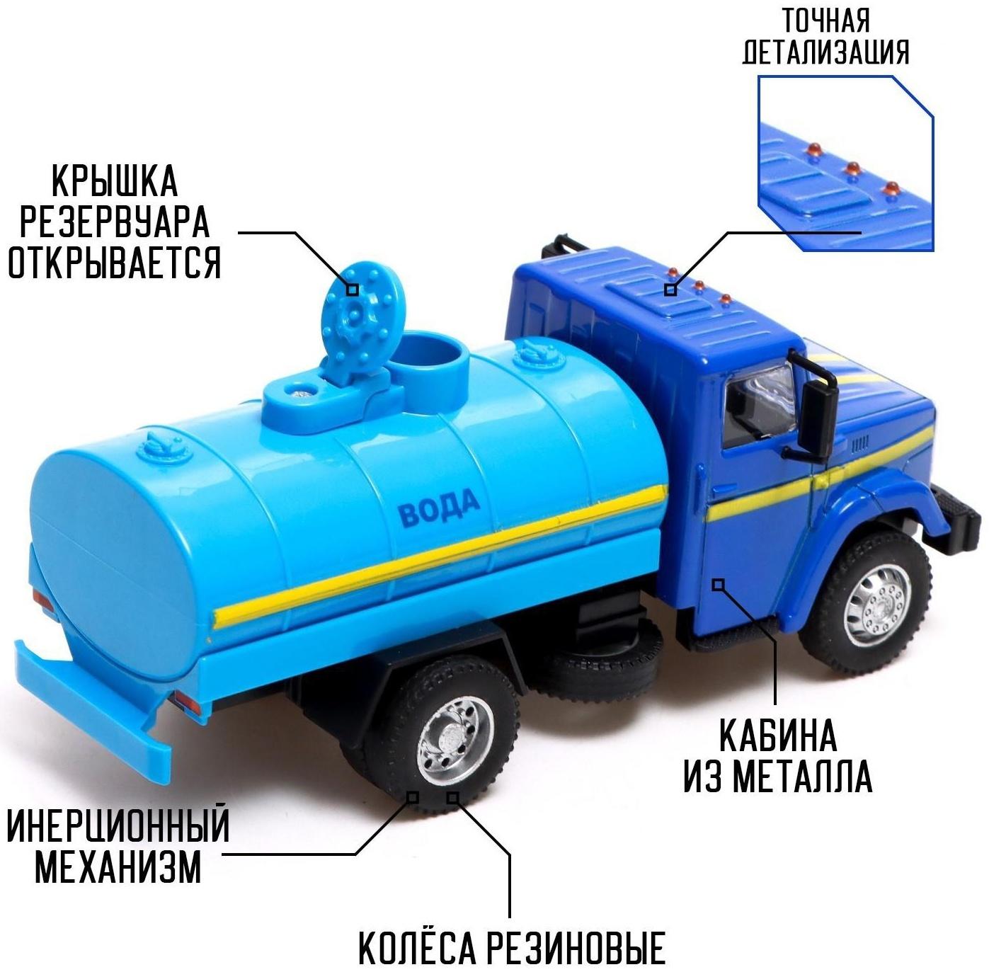 Грузовик металлический «ЗИЛ «Вода», инерция, масштаб 1:43, подвижные детали кузова