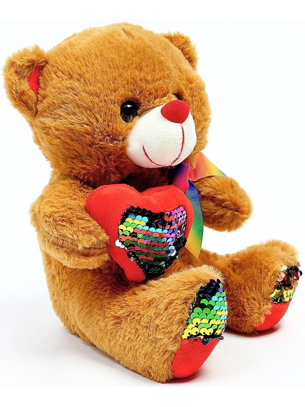 Мягкая игрушка «Мишутка», 25 см, с пайетками, цвета МИКС