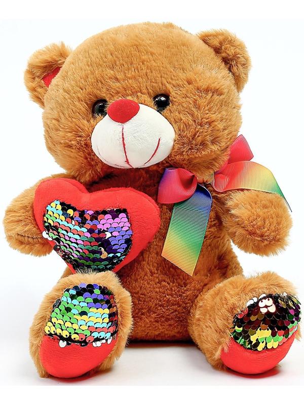 Мягкая игрушка «Мишутка», 25 см, с пайетками, цвета МИКС